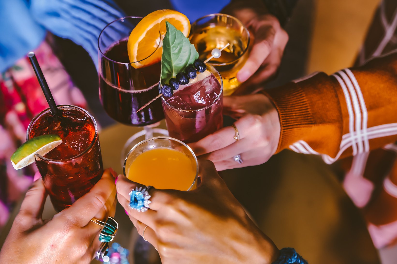 Glass of Cocktails Cheering